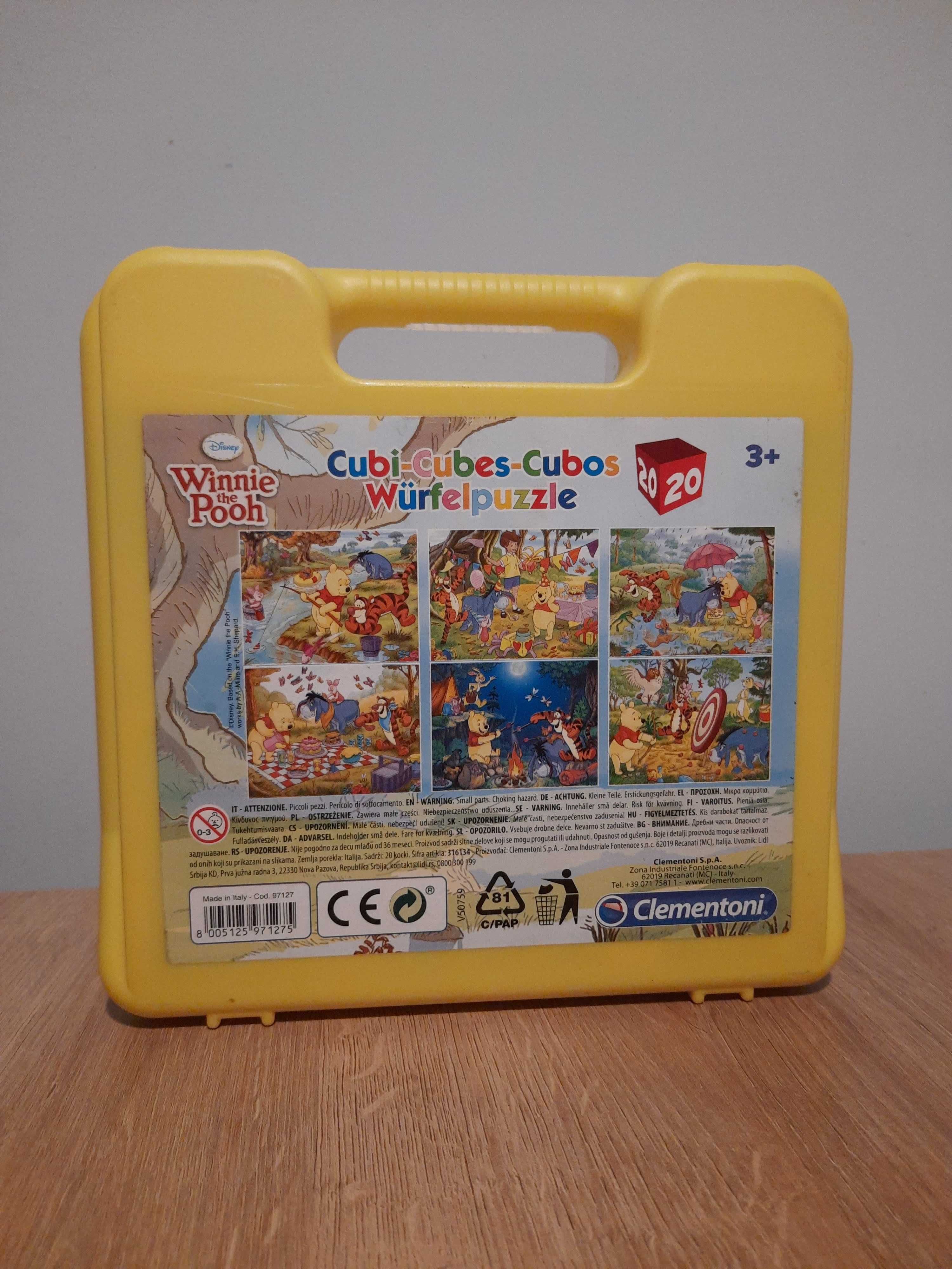 Klocki Cubi Cubes Wurfel Puzzle Kubuś Puchatek 6 obrazków