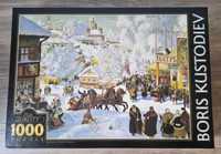 Puzzle 1000 Maslenitsa Kustodiev D-Toys stan idealny