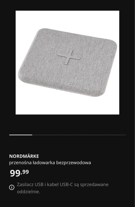 Nowa ladowarka indukcijna Nordmarke IKEA