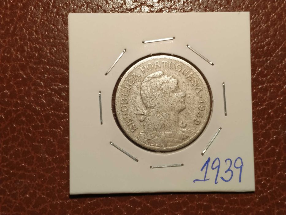 873 moeda de 1 escudo de 1939 em alpaca - Portugal