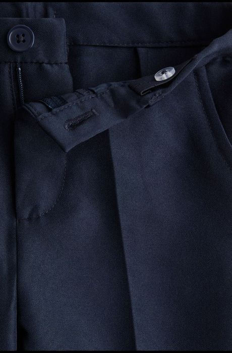 NEXT Nowe eleganckie garniturowe Spodnie Slim Fit granatowe roz.  128