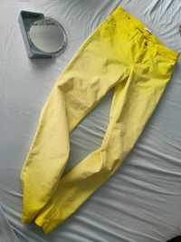 Elastyczne spodnie jeansowe rurki żółte omre 40 L