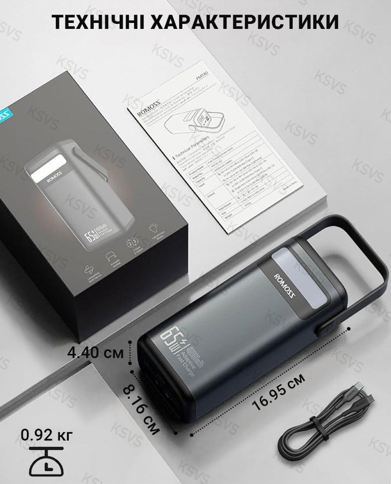 ПОТУЖНИЙ Power bank ROMOSS 40000 mAh