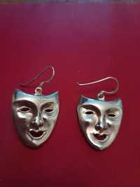 Srebrne maski, kolczyki maska, srebro 925