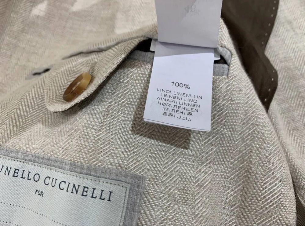 Brunello Cucinelli Blazer піджак чоловічий 100% Linen розмір 46