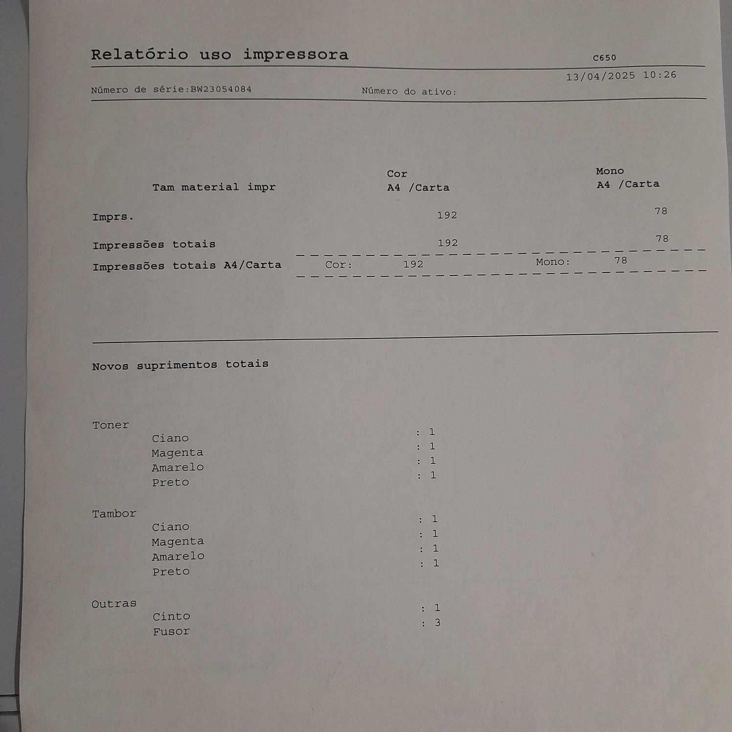 Impressora tranfer laser