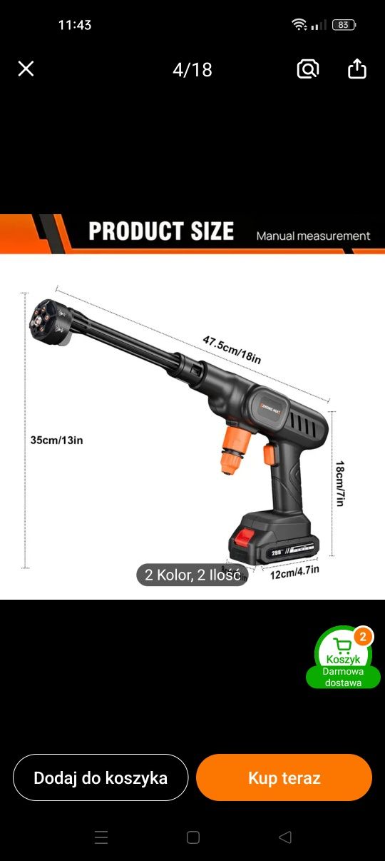 Myjka na akumulator Nowa