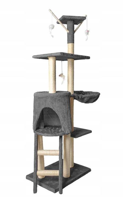 Кігтеточка будиночок для кішок, дряпка Purlov 138 см/Є інші варіанти