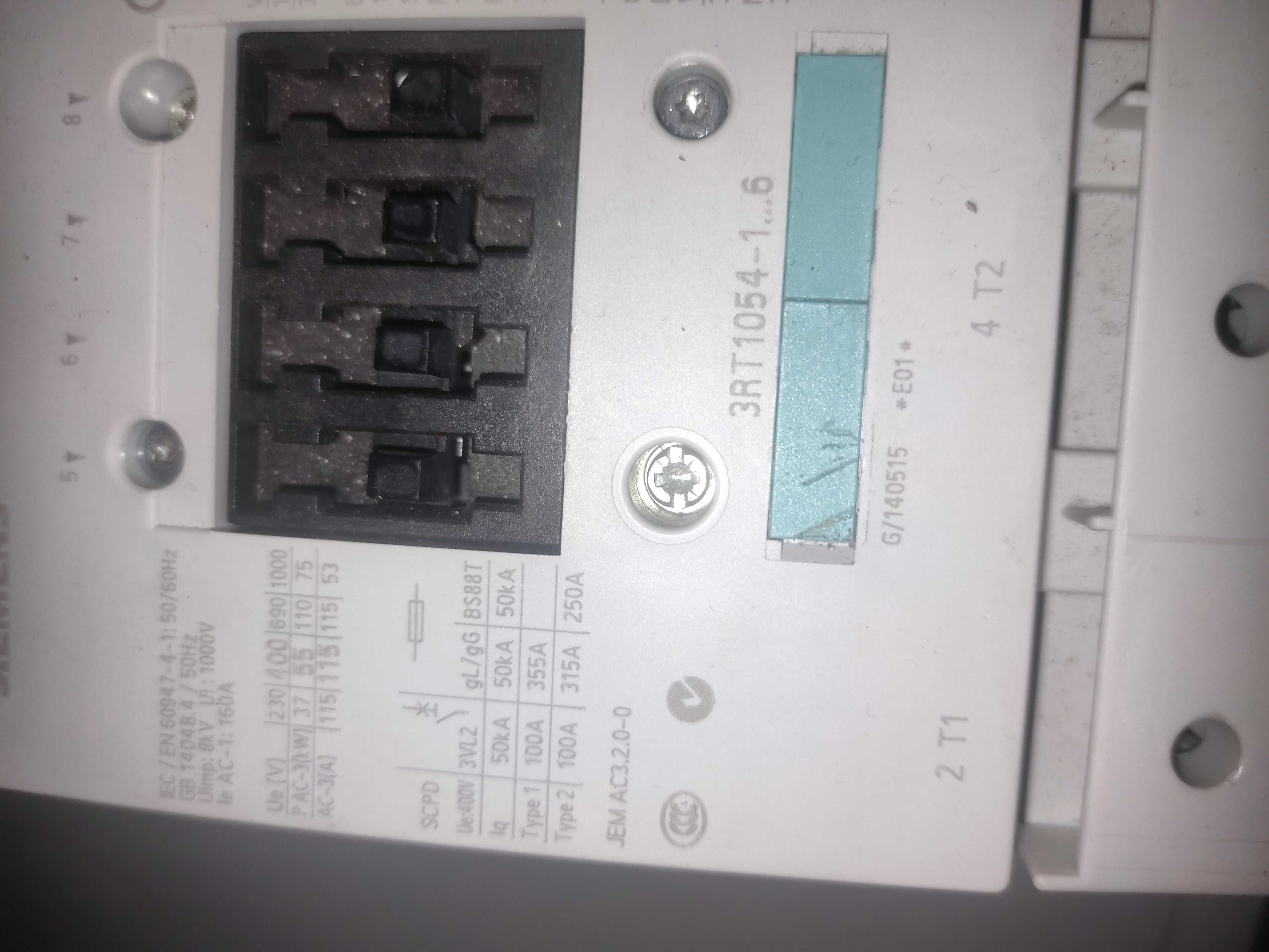 Siemens Sirius stycznik mocy AC-3 115A 55kW 3RT1054