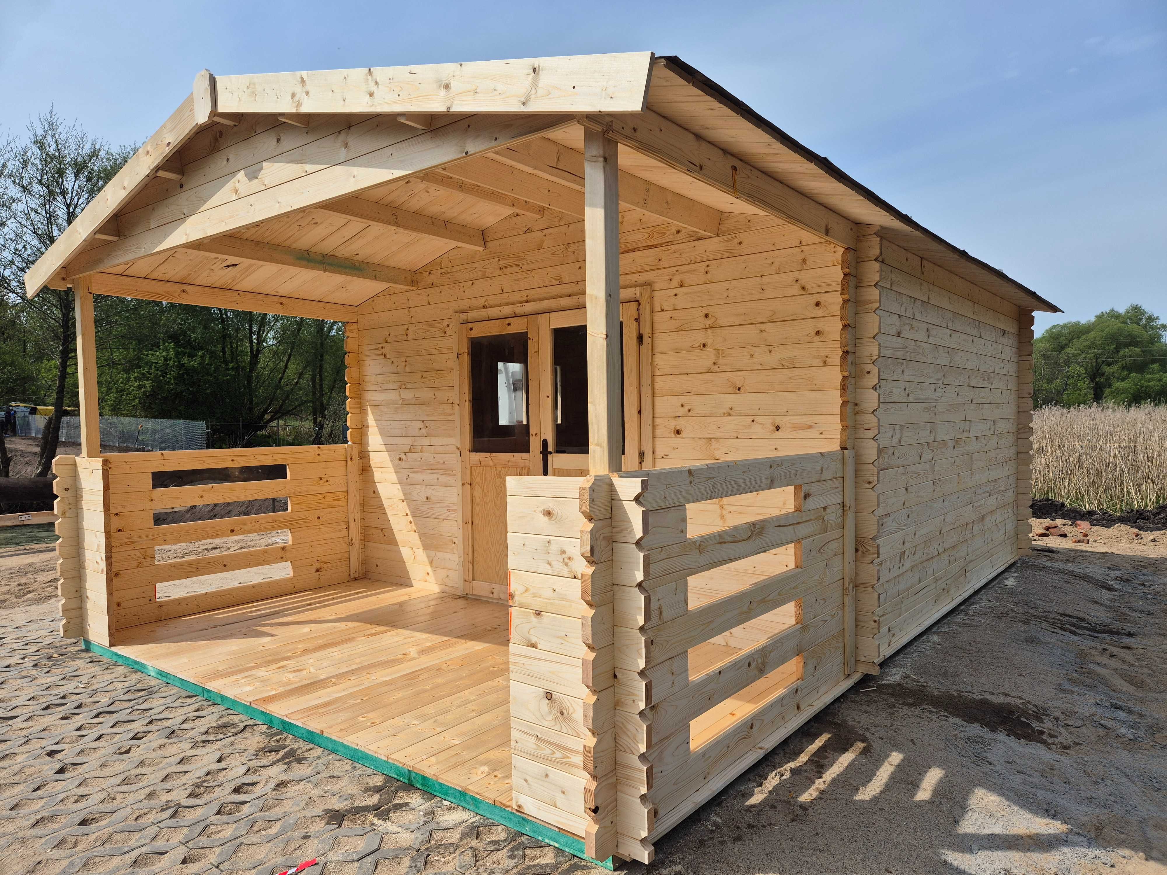 od RĘKI SOLIDNY domek LETNISKOWY+taras 6x4*24m2*ogrodowy*ściany  34mm