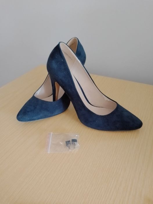 Czółenka damskie granatowe zamsz 39 Jenny Fairy