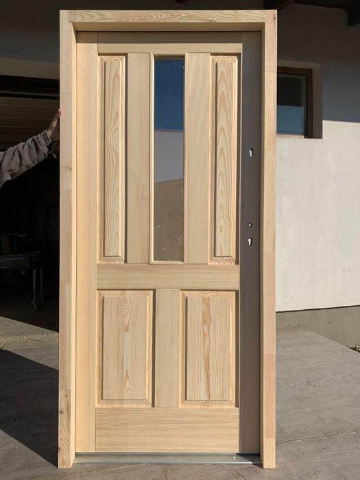 Drzwi zewnętrzne lite drewniane sosnowe ocieplane CAŁA POLSKA