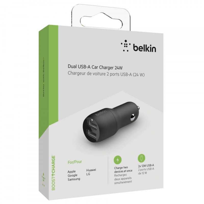 Carregador USB duplo para carro Belkin Novo