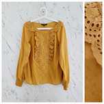 Romantyczna koszula 38 retro vintage boho z haftem angielskim falbanki