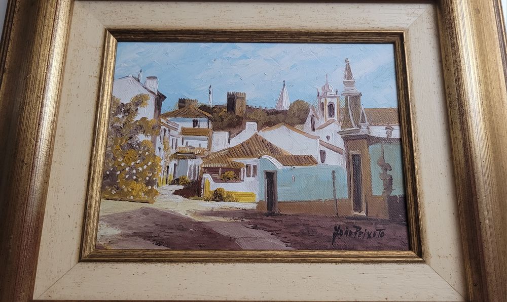 Quadro óleo sob tela João Peixoto emoldurado