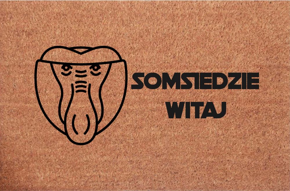 Wycieraczka kokosowa pod drzwI Somsiedzie Witaj Śmieszna