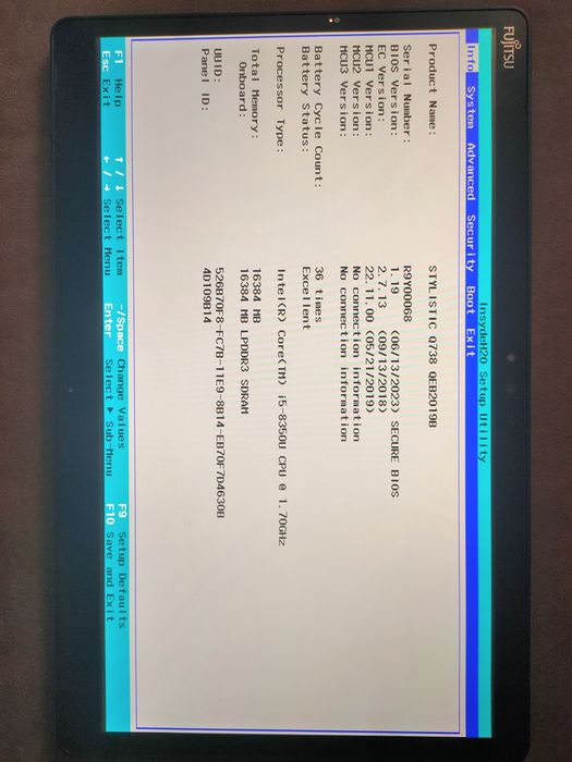 Fujitsu Stylistic Q738 16/256, i5 8gen