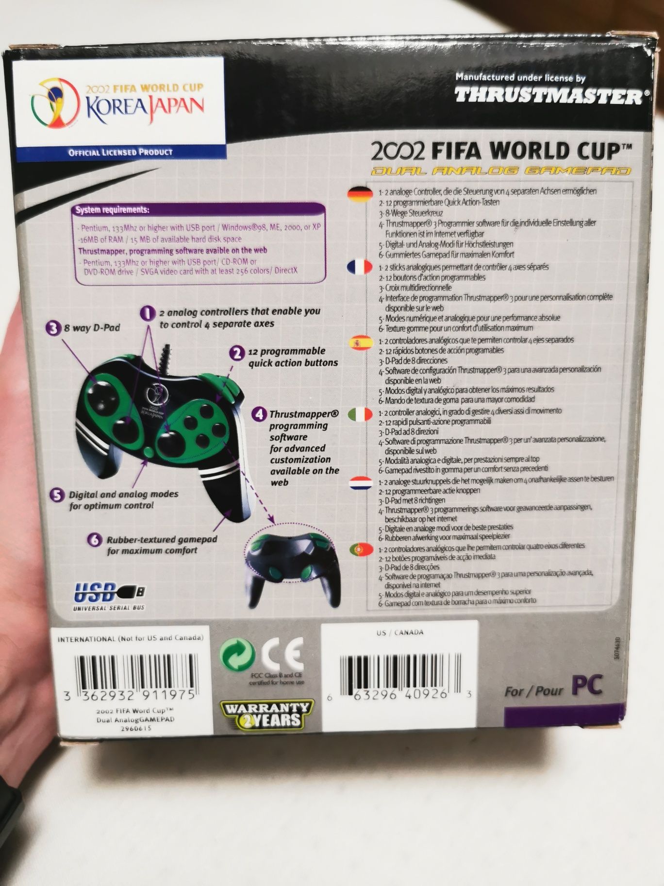 NOWY Thrustmaster 2002 FIFA World Cup Dual Analog Gamepad PC UNIKAT