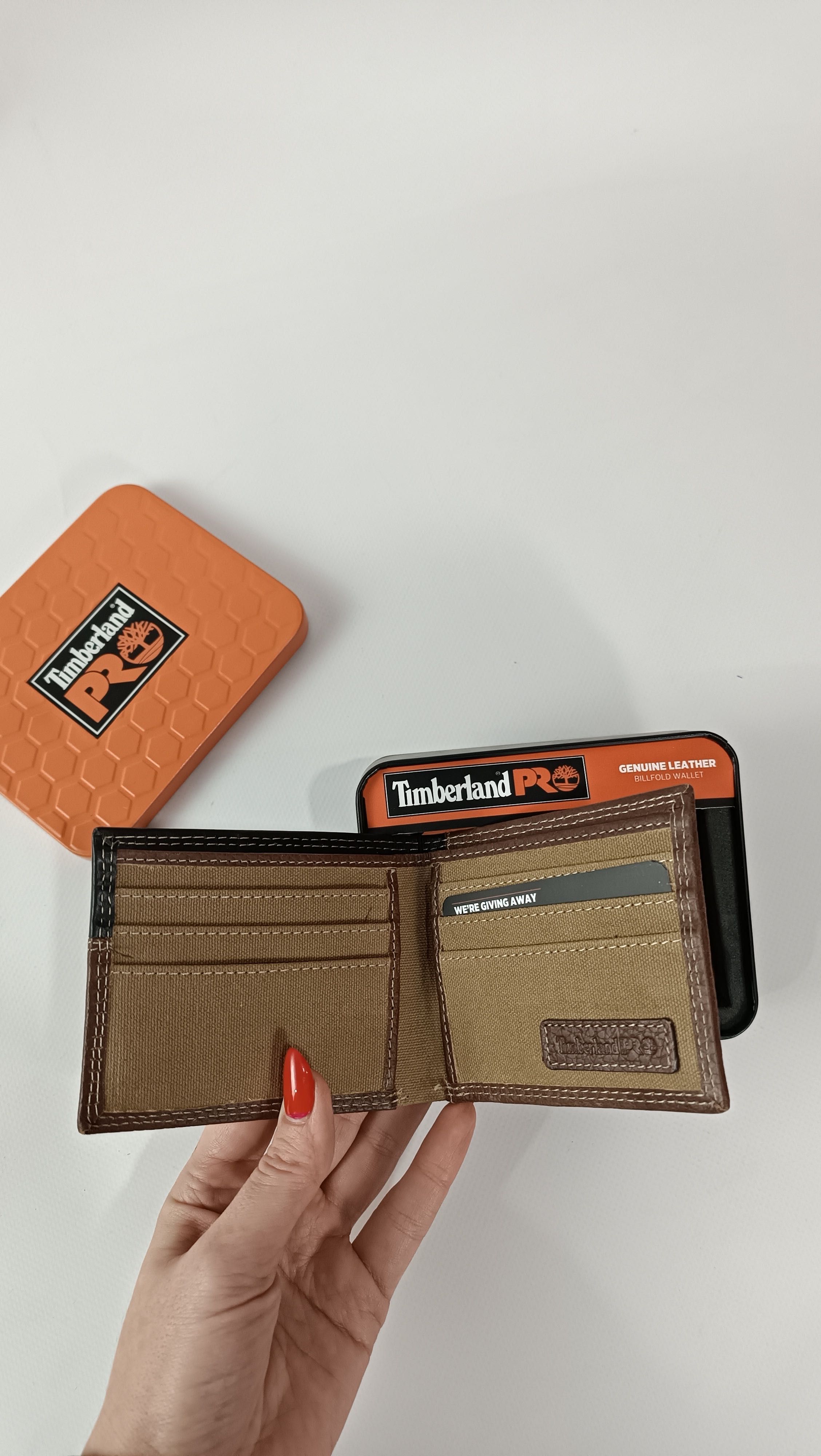 Чоловічий шкіряний гаманець Timberland PRO з захистом від зламу карт