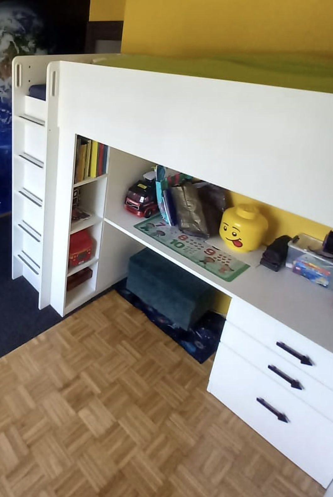 Łóżko piętrowe biurko szafa
