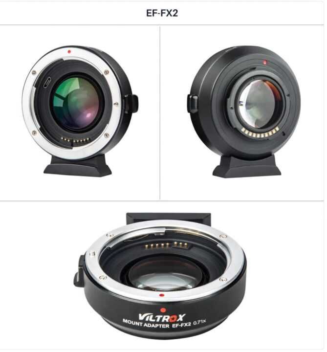 Viltrox Adaptador EF-FX2 Speed Booster 0.71x (lentes Canon EF -> Fuji)