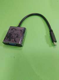 Переходник (видео конвертер на кабеле 1080P) USB Type C- VGA