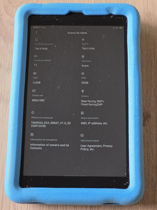 Tablet para crianças - Tab 6 kids - em óptimo estado