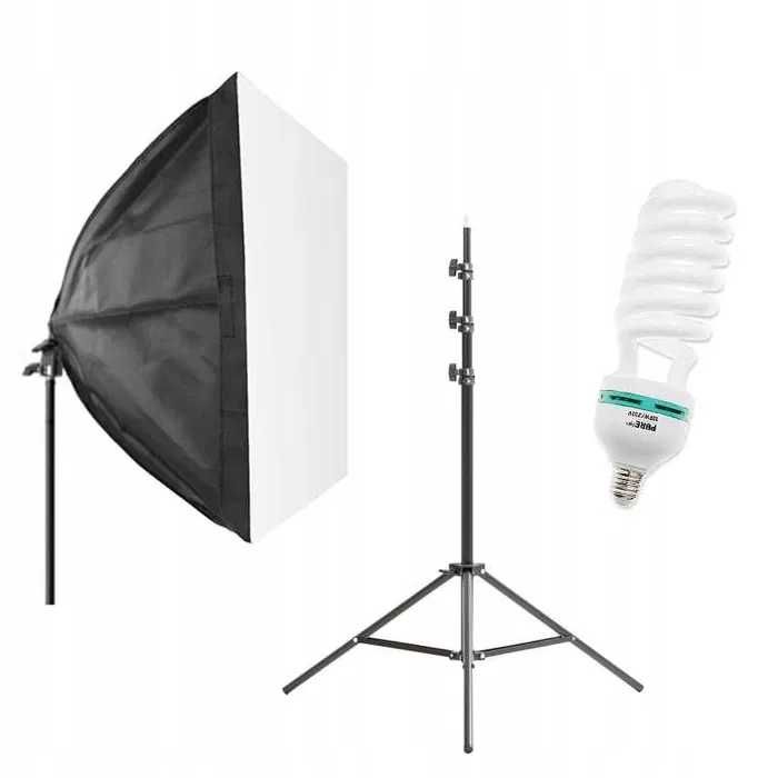 Stół bezcieniowy 60x100, lampy, softbox 60x90, żarówki - zestaw