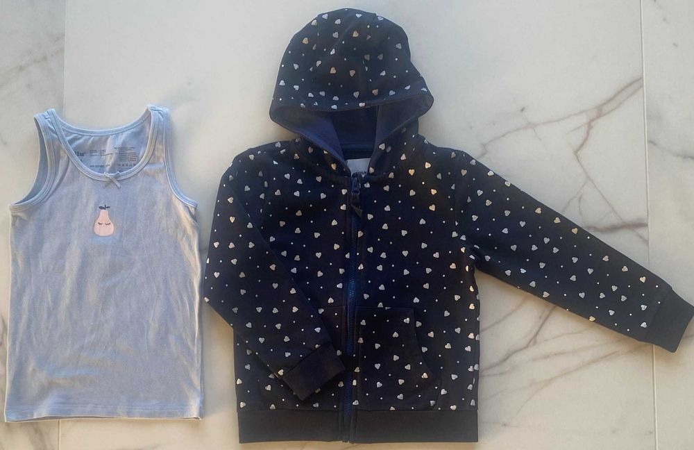 Sinsay rozpinana bluza z kapturem + podkoszulka Lupilu 116 cm 5-6 lat