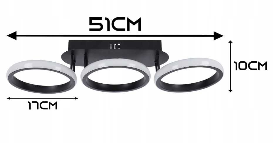 Nowa Lampa Sufitowa LED + Pilot + Wifi 3-Barwy Aplikacja 50cm+