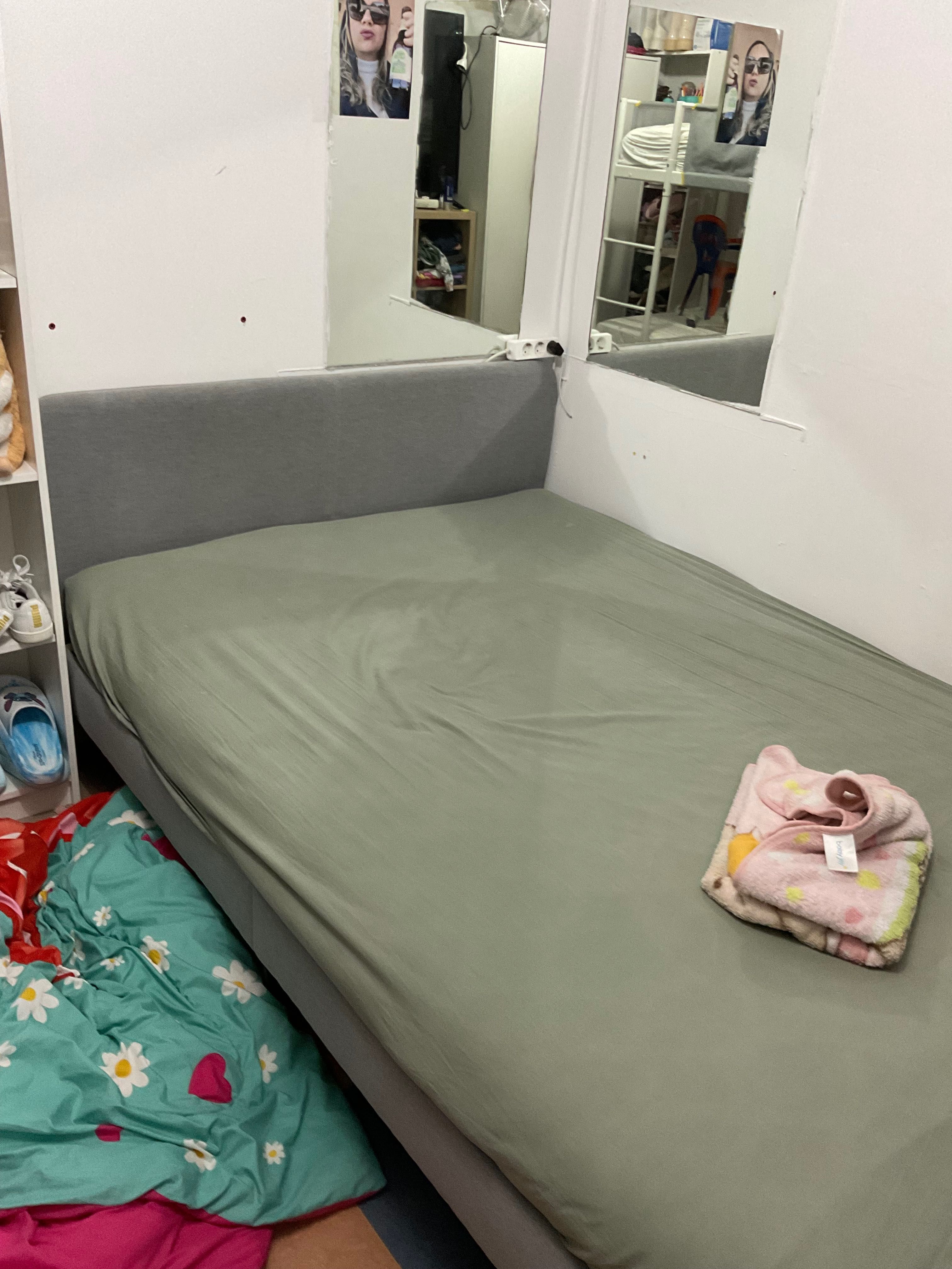 Cabeceira de Cama Ikea  casal Cinza
