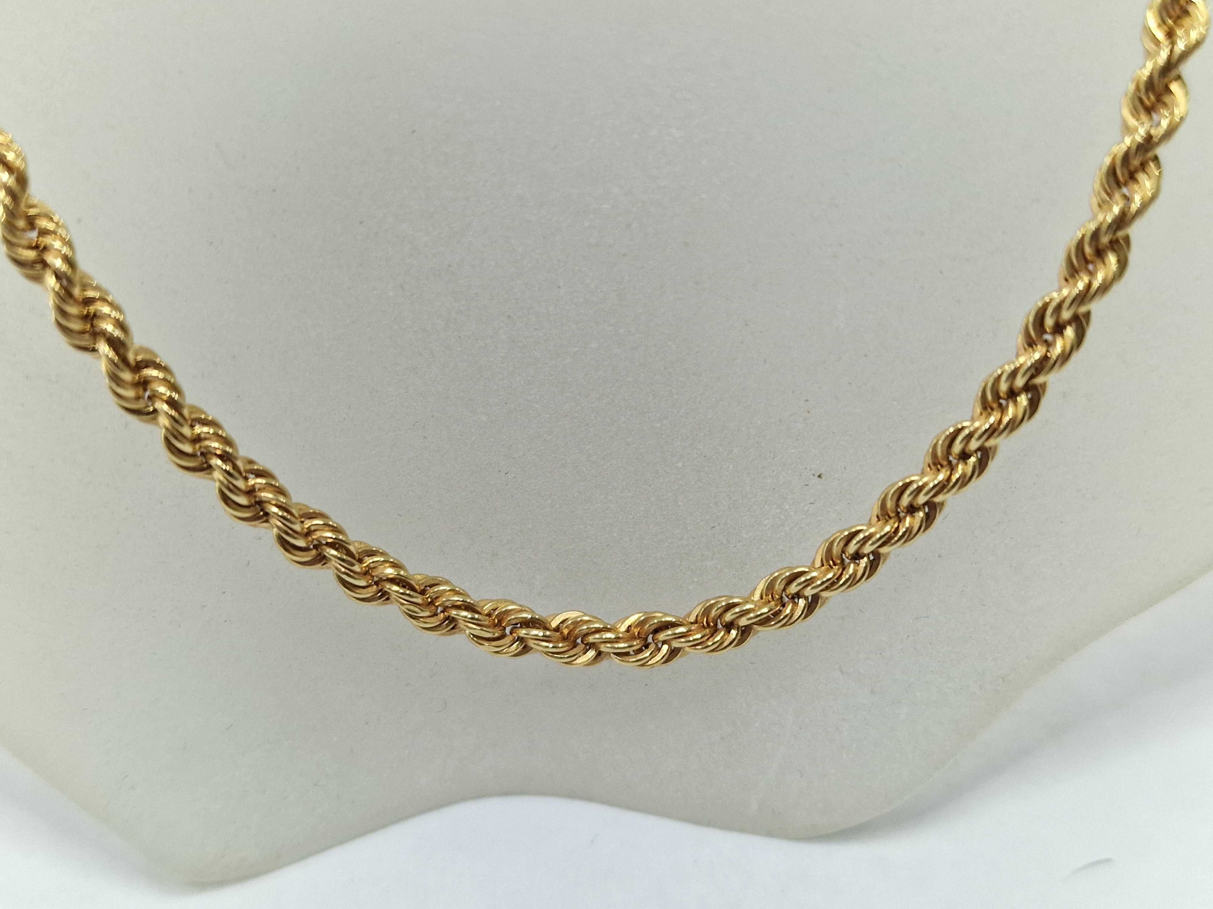 Złoty łańcuszek damski/ 585/ 4.96 gram/ 45cm/ żółte złoto/ skrętka