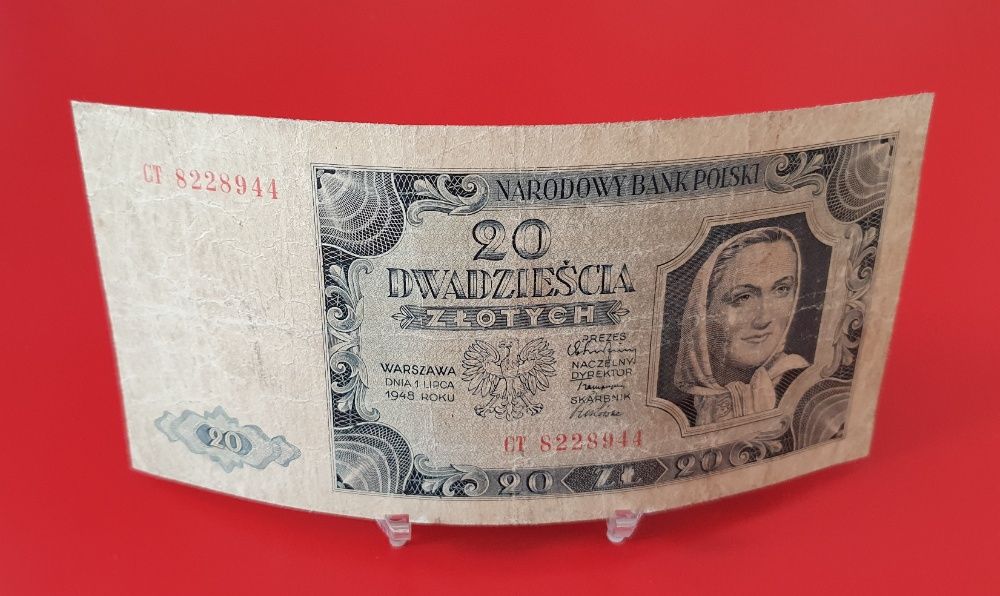 Banknot 20 zł z 1948 roku , seria CT, Miłczak 137d