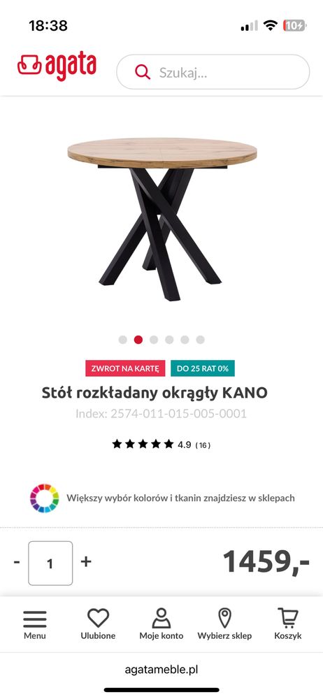 Rozkładany  okrągly stół
