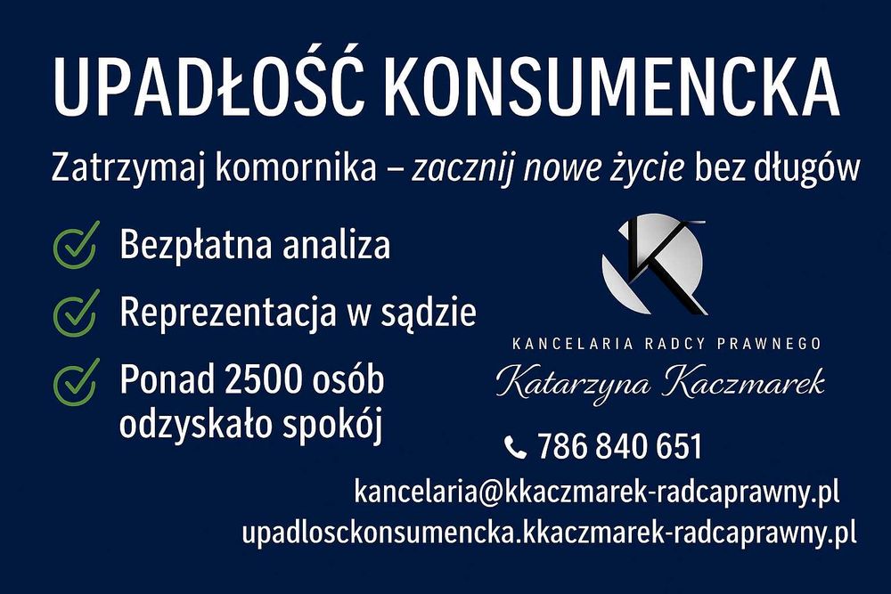 Upadłość konsumencka – prawnicy pomagają zatrzymać komornika