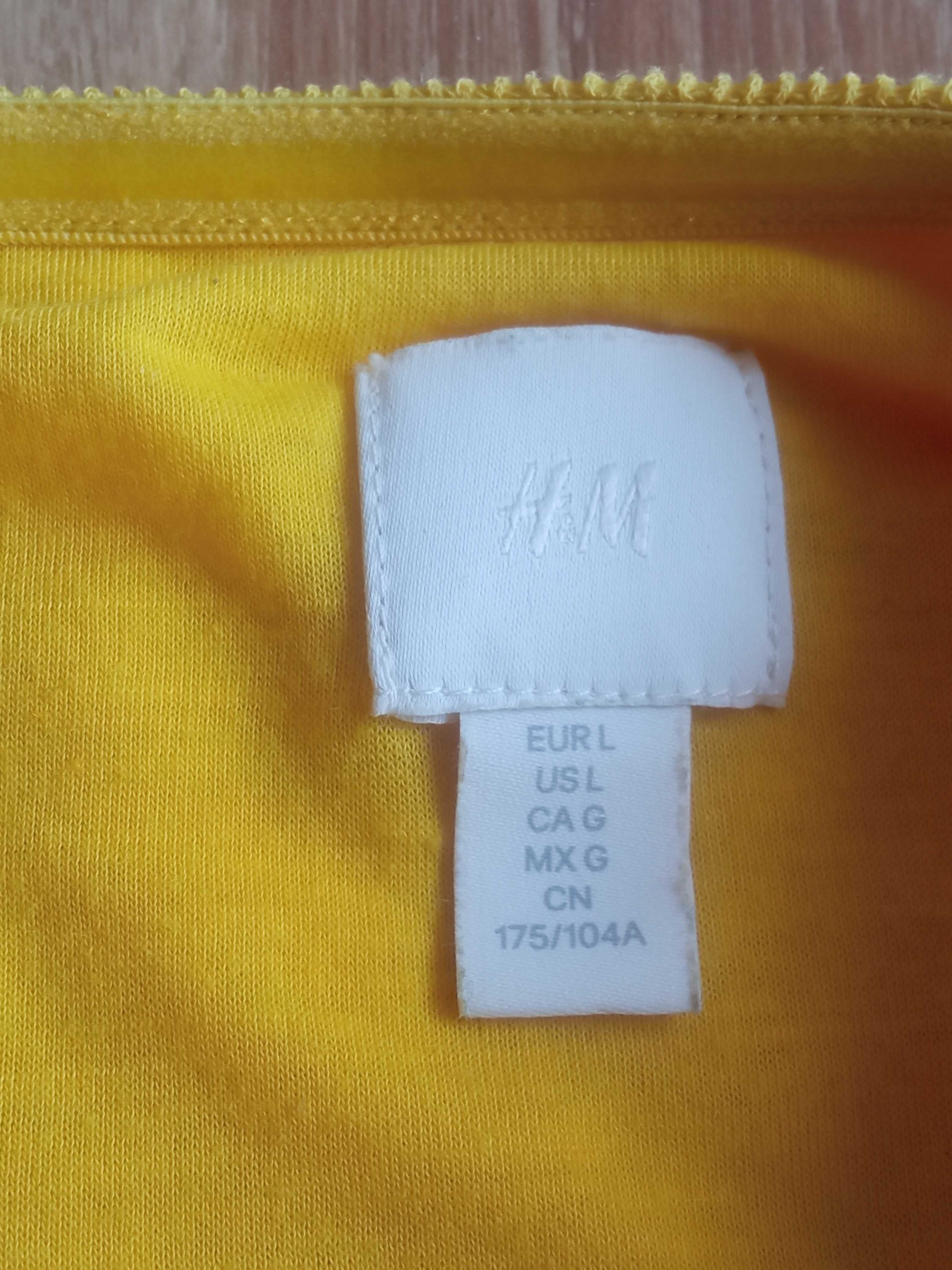H&M Żółta sukienka bez ramiączek mini L 40 obcisła letnia