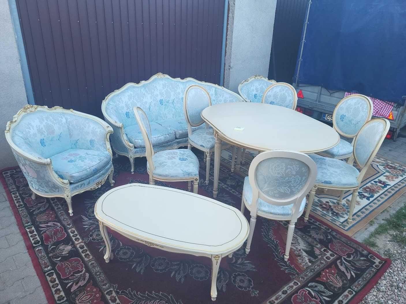 Meble pałacowe LUDWIK XIV komoda witryna sofa fotele stolik krzesła