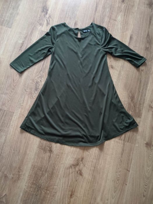 Sukienka na rękaw 3/4 khaki - Sinsay, rozmiar XS