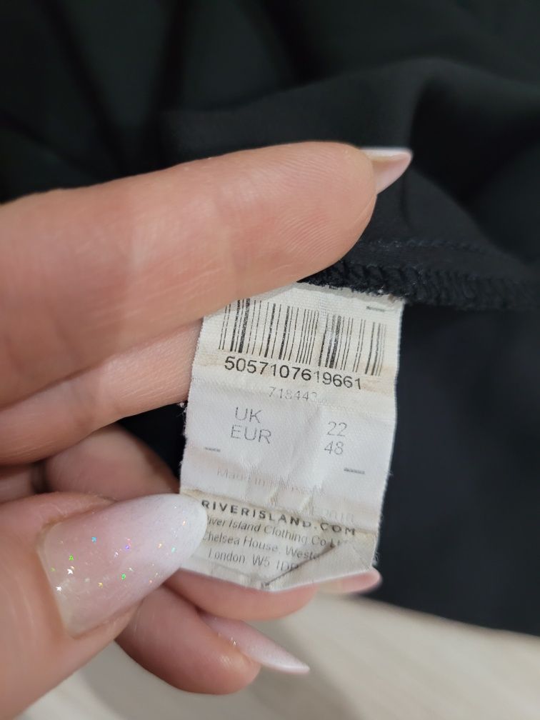 Czarna bluzka na ramiączkach letnia plus size River Island 4XL