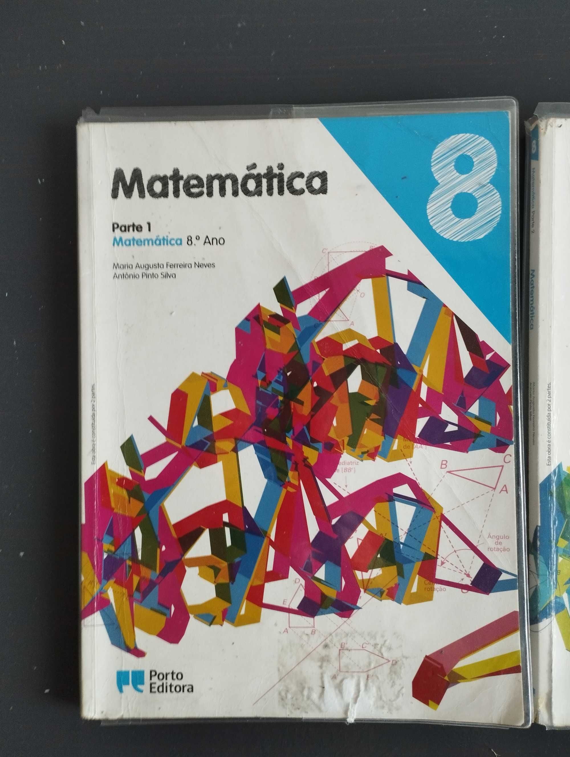 Manuais de matemática "Matemática 8"- ótimo estado