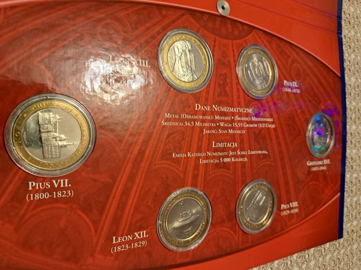 Papieże XIX wieku numizmaty od Piusa VII do Leona XIII