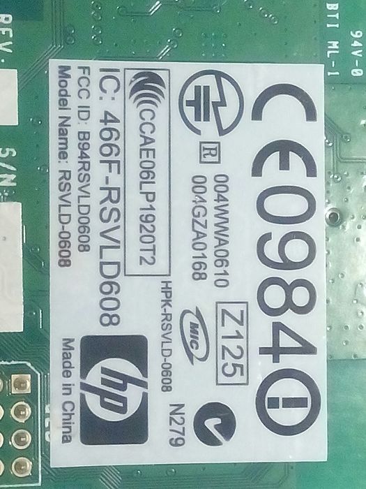 Placa Wireless RSVLD-O6O8 para impressora HP