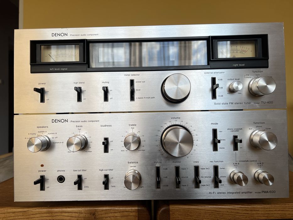 Zestaw Vintage Hi-Fi wzmacniacz Denon PMA-600 tuner Denon TU-400
