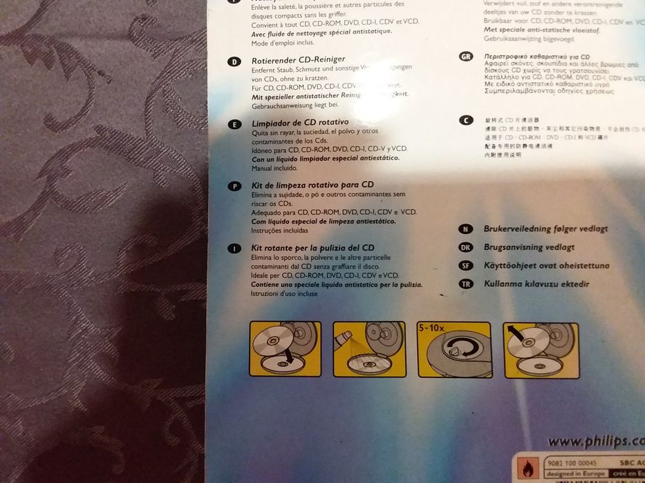 Kit de limpeza rotativo PHILIPS, para cd.
