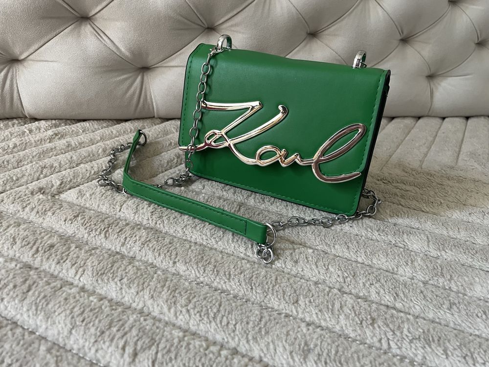 Okazja! Piękna torebka Karl Lagerfeld wiosenna zielona, różowa modna