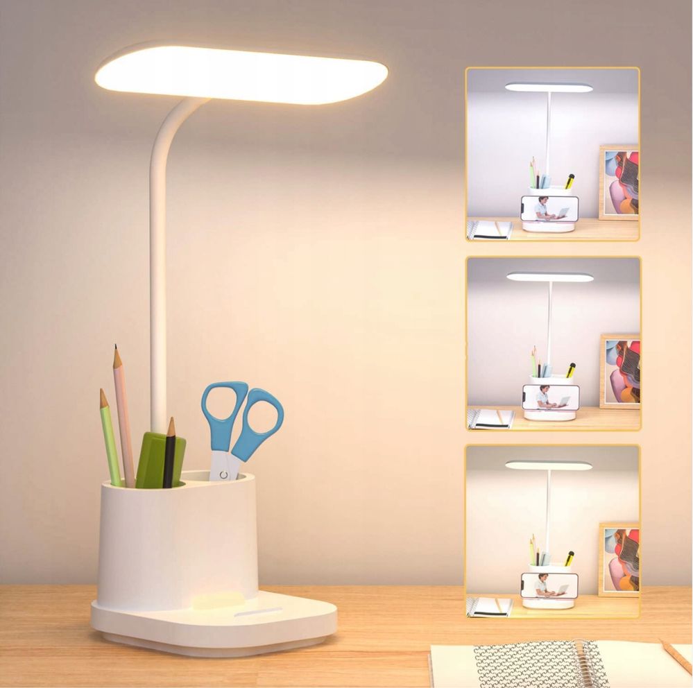 Lampka biurkowa LP LAMP BIURKO biały moc do 6 W