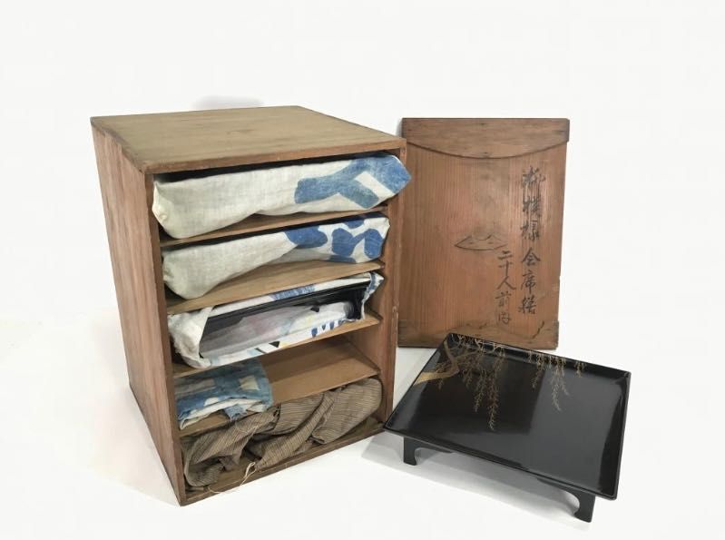 Conjunto mesas vintage Japonesas madeira lacada Oriental Japão