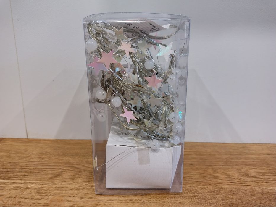 Nowa biała girlanda świąteczna gwiazdki 120 cm