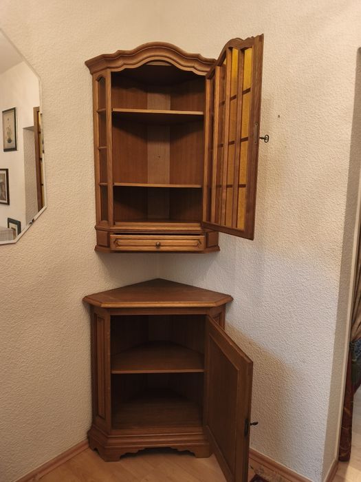 Witryna narożna dębowa