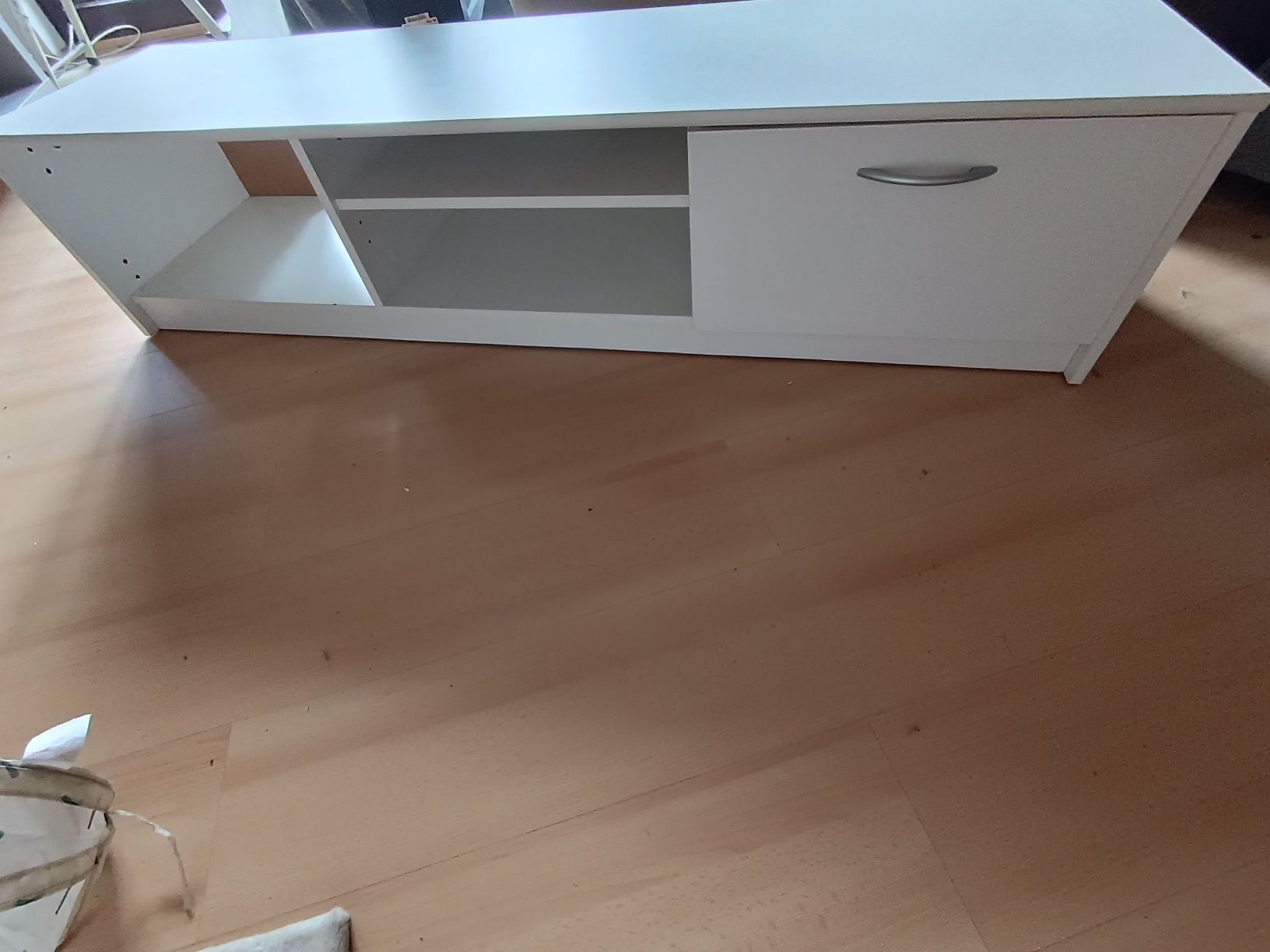 Szafka stolik pod telewizor RTV biała komoda 150x35x40 cm
